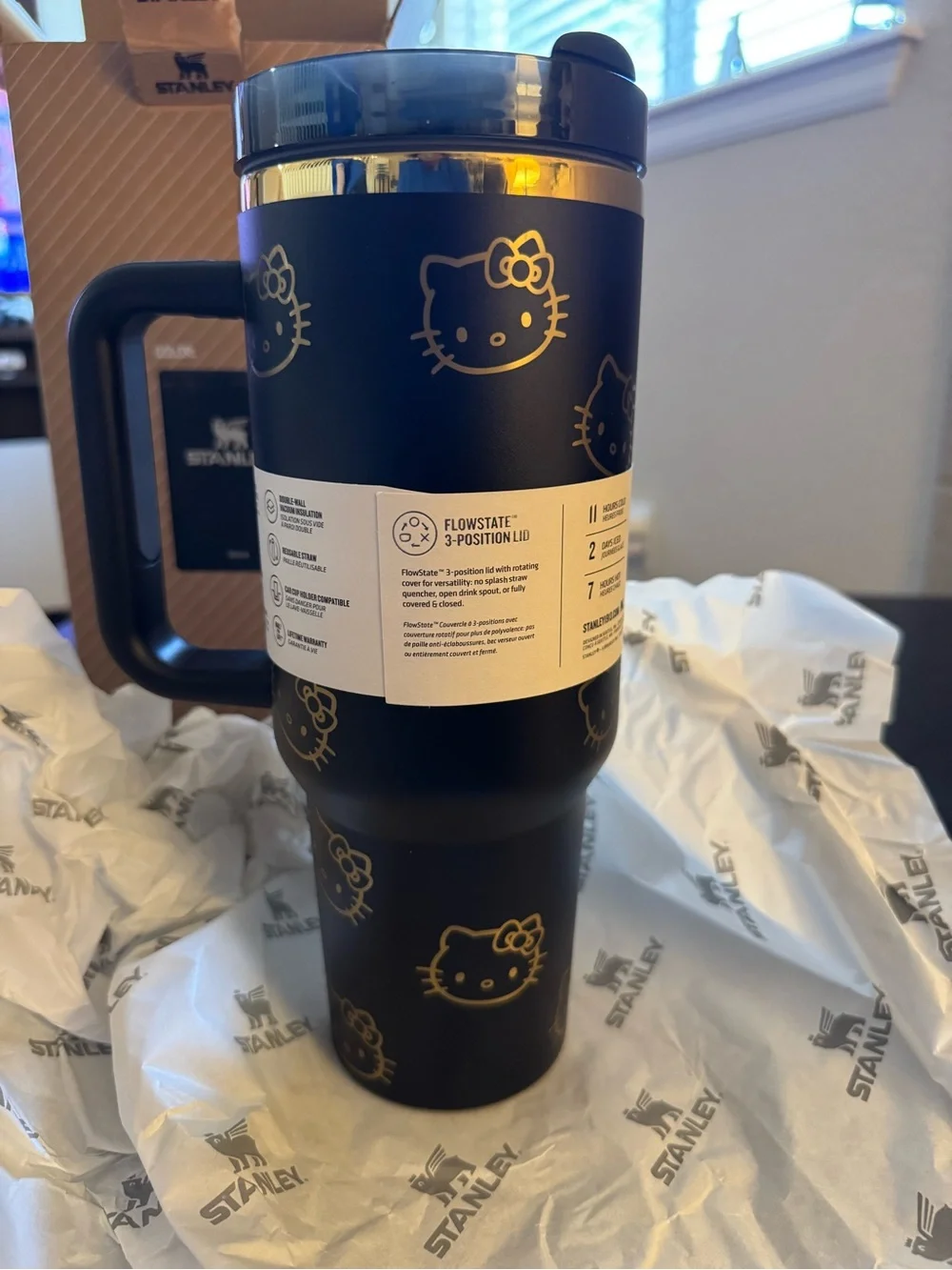 Stanley x Hello Kitty Limited Edition 40oz Tumbler, Black & Gold - Picture 2 of 5
